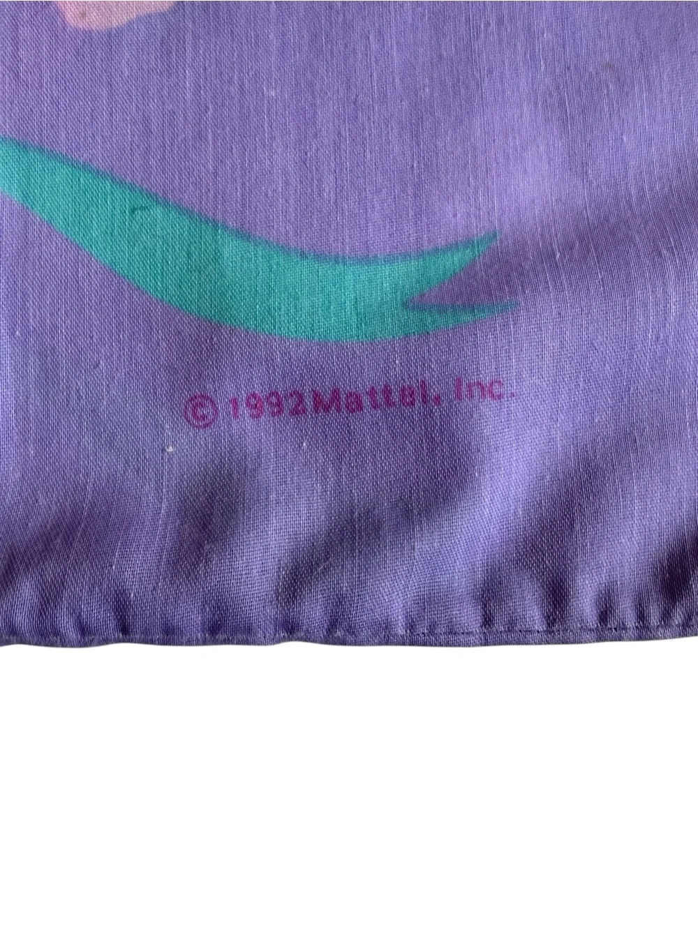 Mattel Barbie 1992 Hearts Cotton Blend Purple Portrait Style Standard Pillowcase